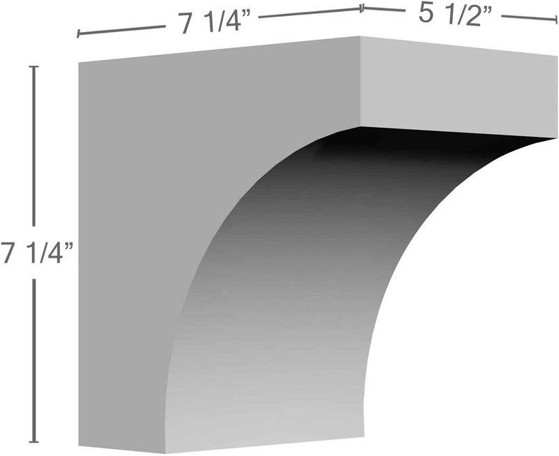 Ekena Millwork BKT07X07X05ST 5 1/2-Inch W x 7 1/2-Inch D x 7 1/2-Inch H Stockport Bracket - Image 2
